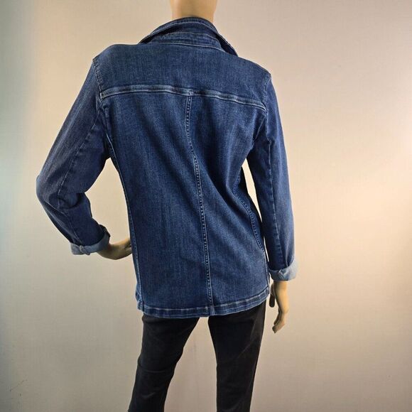 Elliott Lauren One-Button Blazer Stretch Denim Size 8 - Picture 7 of 11